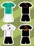 Set of abstract football jerseys, Germany, Netherlands, Austria and Belgium