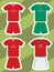 Set of abstract football jerseys, switzerland, slovenia, macedonia and hungary