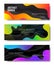 Set of abstract geometric banners with liquid shapes. Color gradient background design. contrasting colors of the background for