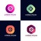 Set of abstract geometric figures. Creative vector logo signs
