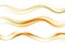 Set of abstract gold wave design elements.