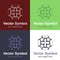 Set of abstract green, red, blue and black white logo design of Cristian cross, emblems for a religious group - circles, rounded