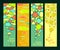 Set of abstract hand drawn banners with clouds bubbles and hearts in full colors