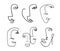 Set of abstract human faces one line fine art isolated