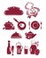 A set of abstract icons - the food and utensils