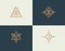 Set abstract linear isoteric logos golden mystical symbols