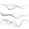 Set of abstract lines with grey waves with gray bands isolated on white background. vector illustration