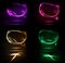 Set of abstract neon speech bubble banners.