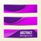 Set of abstract purple banners. three background.