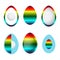Set of Abstract Rainbow Eggs Stock Vector - Illustration of rainbow ...
