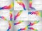 Set of abstract rainbow ribbon background