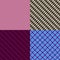 Set abstract seamless patterns with colorful rhombus
