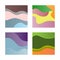 Set of abstract square backgrounds for design of posters, banners, cards, flyers, booklets.