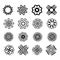 Set of abstract symbols on a white background. Mandala. Vector illustration.