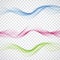 Set Abstract vector wave, blue, green, pink waved lines for design brochure, website, flyer