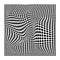 Set of abstract wavy twisted distorted dots black and white texture