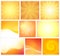 Set of Abstract Yellow Orange Backgrounds warm colors. Vector element design with colorful bright wallpaper