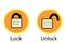 Set of access icons depicting a padlock