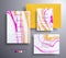 Set of acrylic wedding invitations with stone pattern. Agate vector cards with marble effect and swirling paints, yellow