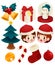 Set of adorable christmas icons