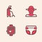 Set Adult diaper, Grandmother, Deaf and Smart watch icon. Vector