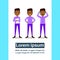 Set african boy character personage diversity poses male template for design work and animation on white background full