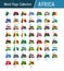 Set of African flags - Vector illustrations