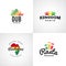 Set of african rastafari sound vector logo designs