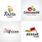 Set of african rastafari sound vector logo designs