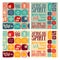 Set of `african spirit` banners and ethnic seamless patterns