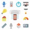 Set of Air conditioner, Thermostat, Home, Voice control, Remote, Meter, Sensor, Light, editable icon pack