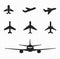 Set of airplane icon on white