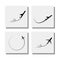 Set of airplane take-off and flying designs - vector icons