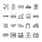 Set of airport outline icon style