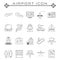 Set of Airport Related Vector Line Icons.