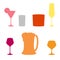 Set of Alcoholic beverages , icon