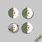 Set of ALGERIA flags round badges. Vector illustration. 10 eps