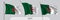 Set of Algeria waving flag on isolated background vector illustration
