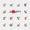 Set of allergens icons isolated on light background