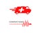 Set of Ambulance van vehicle speeding simple business icon logo