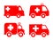 Set ambulances icon - vector