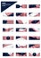 Set of american flag banners. Vector illustration decorative background design