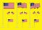 Set of american flag clip art. easy to modify