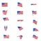 Set of american flags FLAG