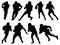 Set of American Football silhouette vector art