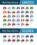 Set of American and Oceanian flags - Vector illustrations