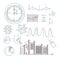 Set of analitic financial concept infografic with charts