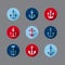 Set of Anchor Nautical Icons