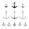 Set of anchors, modern simple design, line design