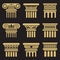 Set of ancient architecture column icons